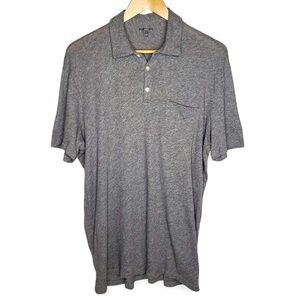 Vince Polo Shirt Men's Lightweight Made in Peru Cotton Preppy Casual Gray Size L